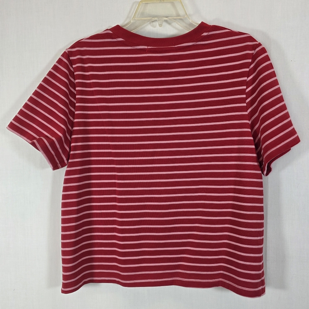 English Factory Striped Ribbed Knit Short Sleeve Tee - Size L - Picture 4 of 7